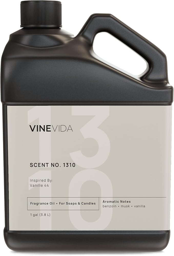 VINEVIDA Scent NO. 1310 Fragrance Oil - 1 Gallon (8lbs) - Inspired by: Vanille 44 Fragrance Oil for Candle Making - Made in USA Candle Scents Scents for Soap Making