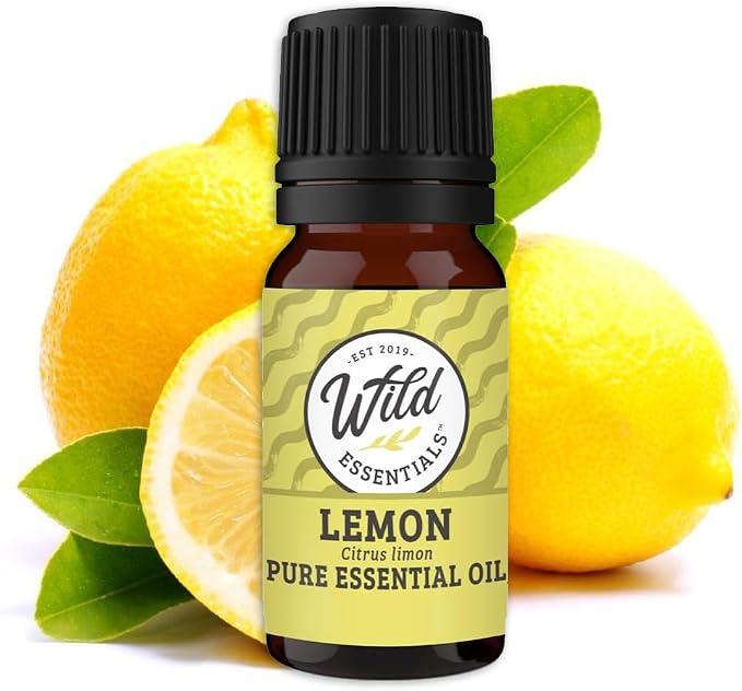 Wild Essentials Lemon 100% Pure Essential Oil - 10ml, Therapeutic Grade, Energizing, Uplifting, Clean