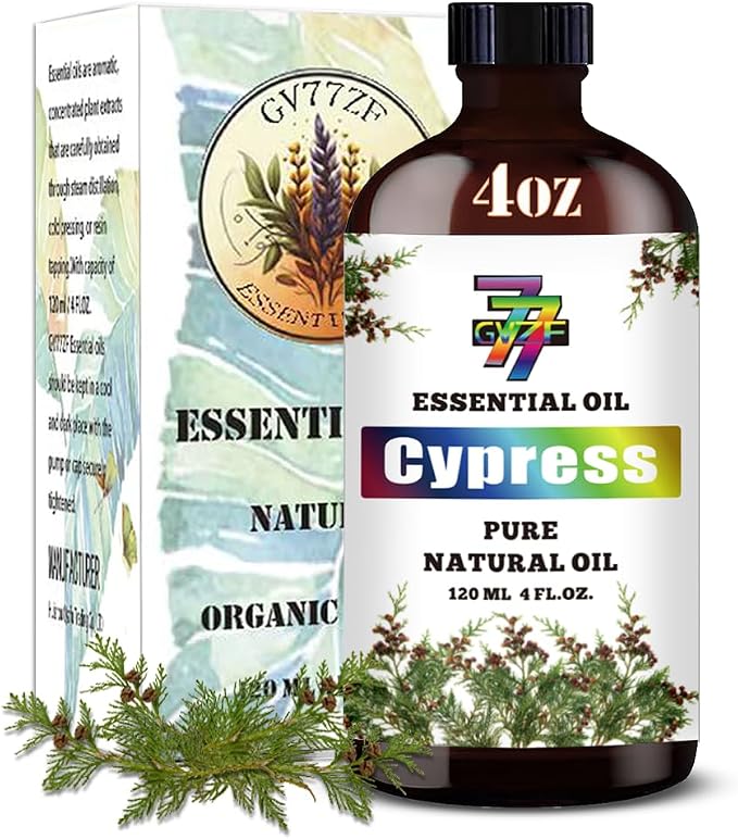 Cypress Essential Oil 4fl oz Diffuser DIY Candle Soap | Aroma; Natural; Humidifier Safe; Home; Yoga; Massage; Gift; Woody Scent; Cleaning; Steam Distilled; Multipurpose; Relaxing