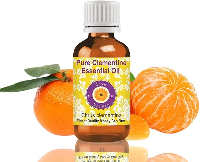 dève herbes Clementine Essential Oil (Citrus Clementina) Pure | Non-Sticky | Non-Greasy | Lightweight | Men & Women | All Skin Types | Steam Distilled 15ml (0.5 oz)