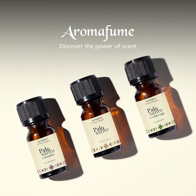 Palo Santo & Sandalwood Essential Oil Diffuser Blend by Aromafume | 3 x 10ml / 0.33 fl oz l Aromatherapy Oil for Smokeless Smudging | Natural Air fresheners for home | Spiritual Meditation Accessories