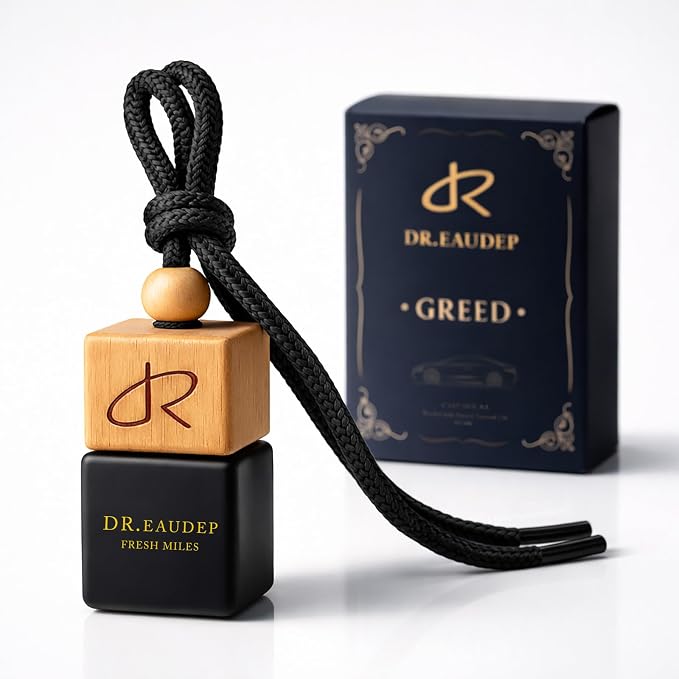 Greed Car Air Freshener — Aventos-Inspired Cologne Scent Diffuser for Cars, Refined Fragrance with Premium Essential Oils, Masculine Woody Leather Scent, Hanging Car Diffuser, Luxury Gift for Men