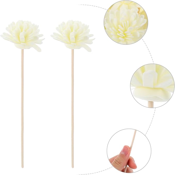 EXCEART Reed Diffuser Sticks 30pcs Diffuser Sticks Artificial Flower Rattan Reed Essential Oil for Office Home Decor Strips