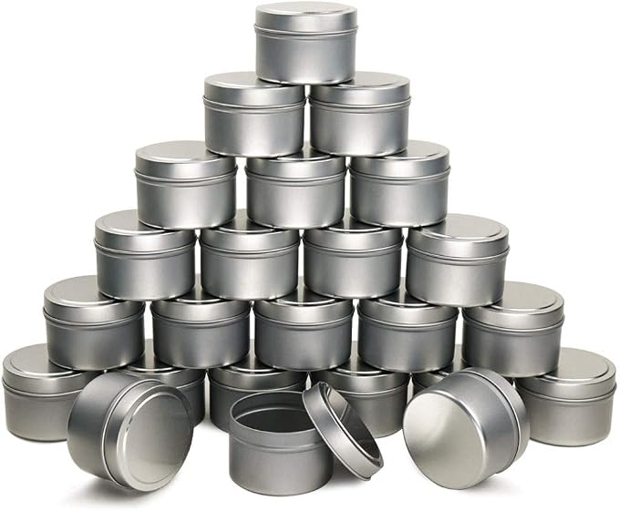 EricX Light Candle Tin 24 Piece, 4 oz, for Candle Making