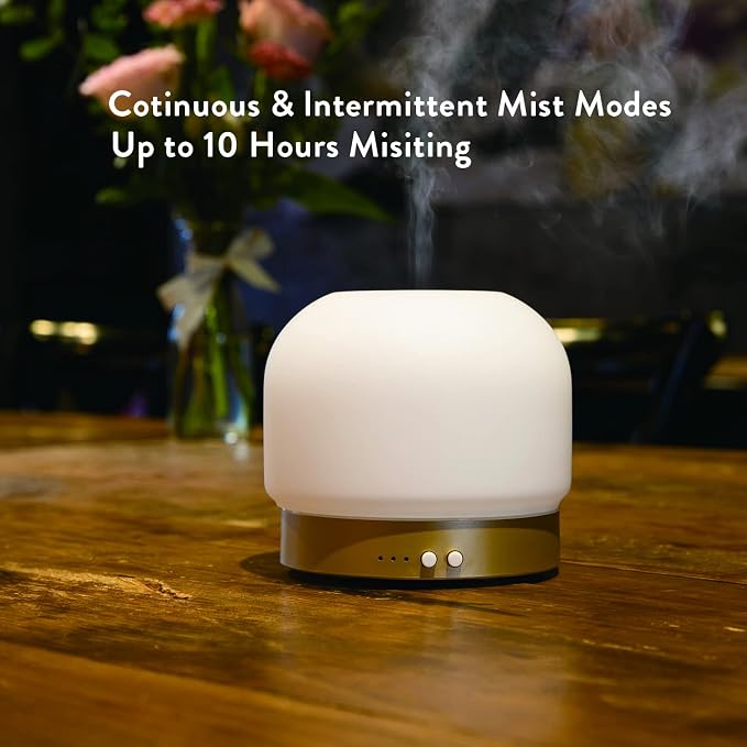 Essential Oil Diffusers for Large Room 280ml Aromatherapy Diffuser for Home - Glass Cover, 4 Timers, Auto Shut-Off, Adjustable Lights, No Beep