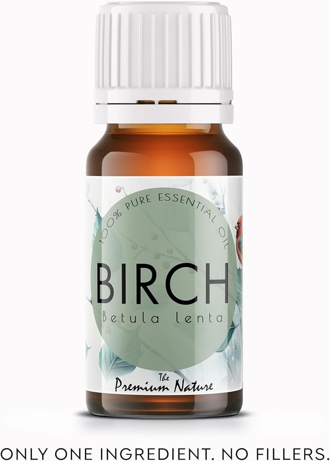 Organic Birch Essential Oil | 100% Pure Betula lenta Bark Oil with Fresh Sweet Woody Aroma | for Diffuser, Candle Making & DIY Aromatherapy Blends, 0.34 fl oz