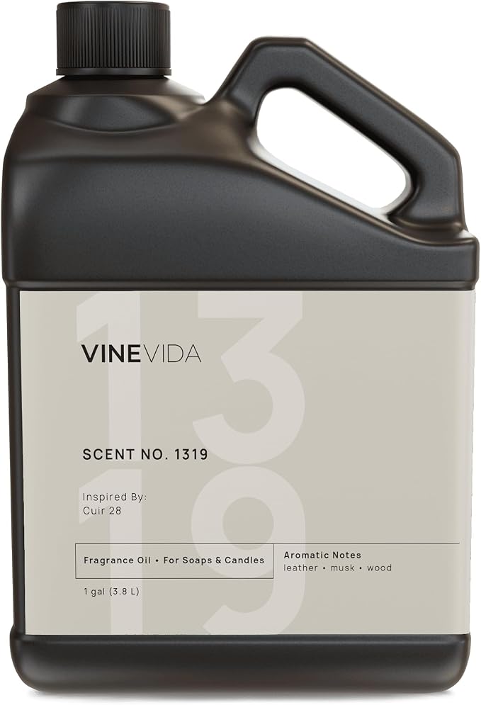 VINEVIDA Scent NO. 1319 Fragrance Oil - 1 Gallon (8lbs) - Inspired by: Cuir 28 Fragrance Oil for Candle Making - Made in USA Candle Scents Scents for Soap Making