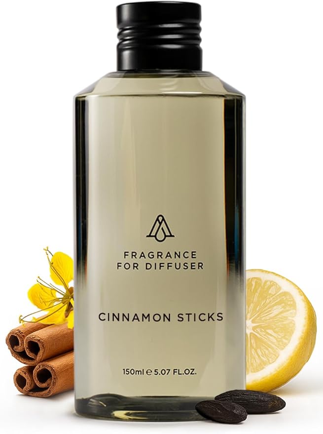 AromaPlan Hotel Scents Cinnamon Sticks 5 Fl Oz (148ml), Luxury Home and Hotel Fragrance Diffuser Oil for Aromatherapy - USA Made, Bigger Bottle, Bolder Aroma & Longer Lasting
