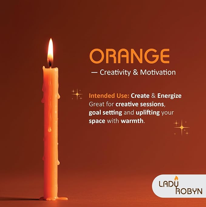 Set of 20 Solid Color Taper Candles – 4-Inch Dripless Paraffin Wax Candles with Cotton Wick – Ideal for Weddings, Shabbat, Holiday & Home Decor, Gift Set (Orange)
