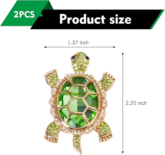 2 PCS Car Air Vent Clips, Shiny Cute Sea Turtle Shaped Air Conditioning Vent Clips, Stylish Vehicle Flavor Diffuser Decorations Fit Women Girl, Universal for Most Cars, Trucks, SUVs (Green)