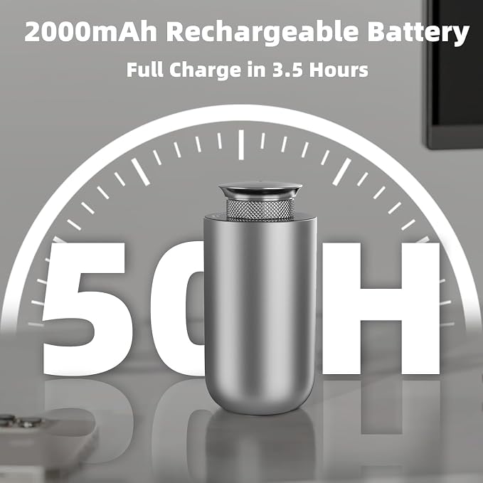 2026 Upgraded Rechargeable Waterless Car Scent Diffuser Kit, Includes 2 Premium Oils, Auto On/Off, 4 Mist Levels & Timers, Portable Aromatherapy Diffuser for Hotel,Home,Room,Studio,Office - Silver