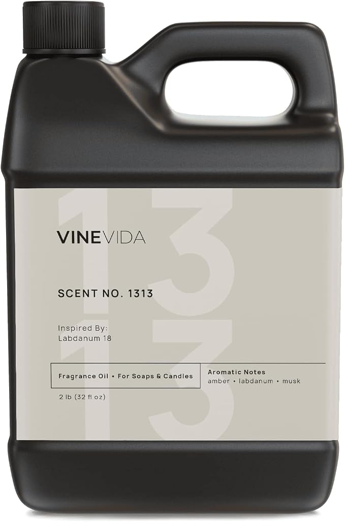 VINEVIDA Scent NO. 1313 Fragrance Oil - 32oz (2lbs) - Inspired by: Labdanum 18 Fragrance Oil for Candle Making - Made in USA Candle Scents Scents for Soap Making