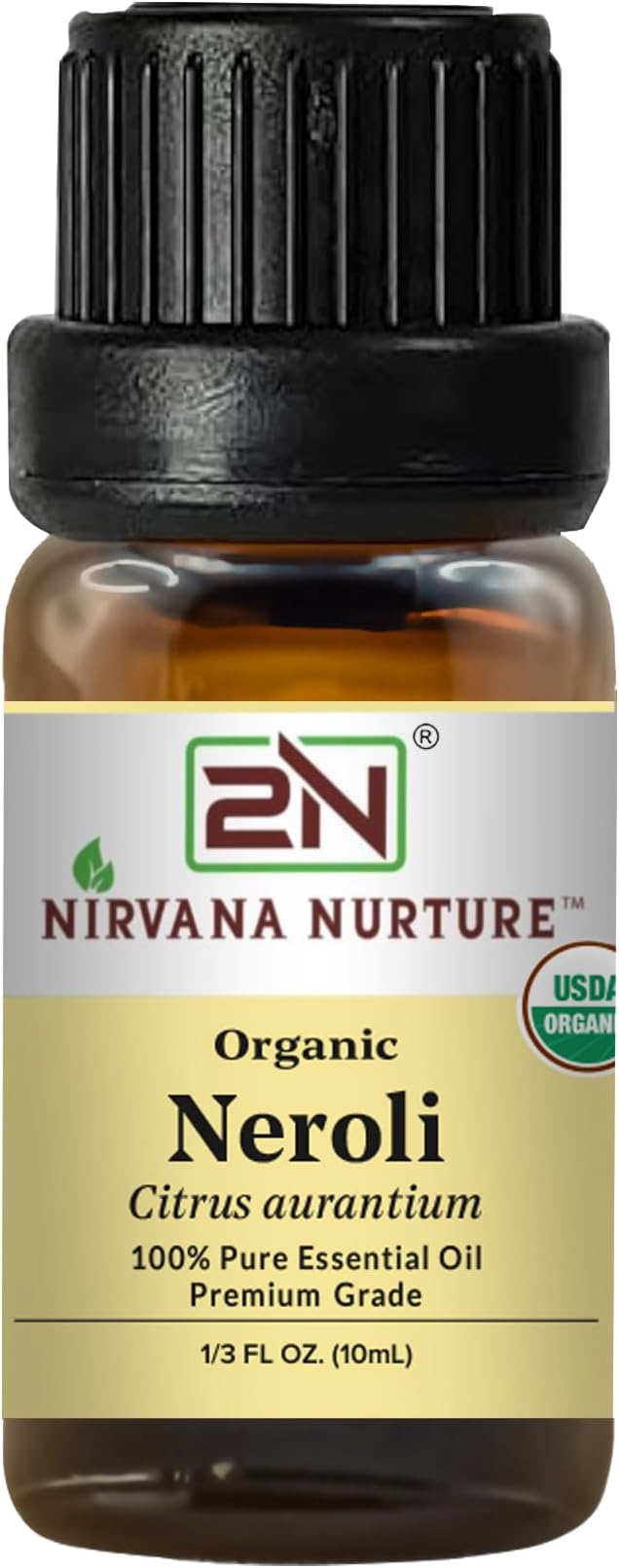 Neroli Essential Oil, USDA Certified Organic, 100% Pure Undiluted, Aromatherapy Oil for Diffuser, Hair & Skin Care