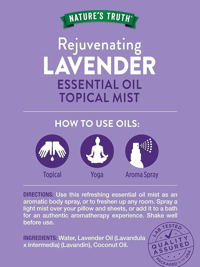 Nature's Truth Lavender Rejuvenating On The Go Hydrating Mist - 2.4 oz, Pack of 2
