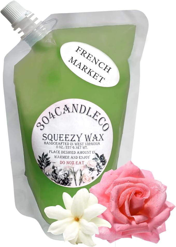 304CandleCo Large Squeeze Soy Wax Melt - 50 SCENTS! - Highly Fragrant & Hand-Crafted - Easy Mix & Match - American Made - Perfect for Wax Warmers (8oz, French Market)