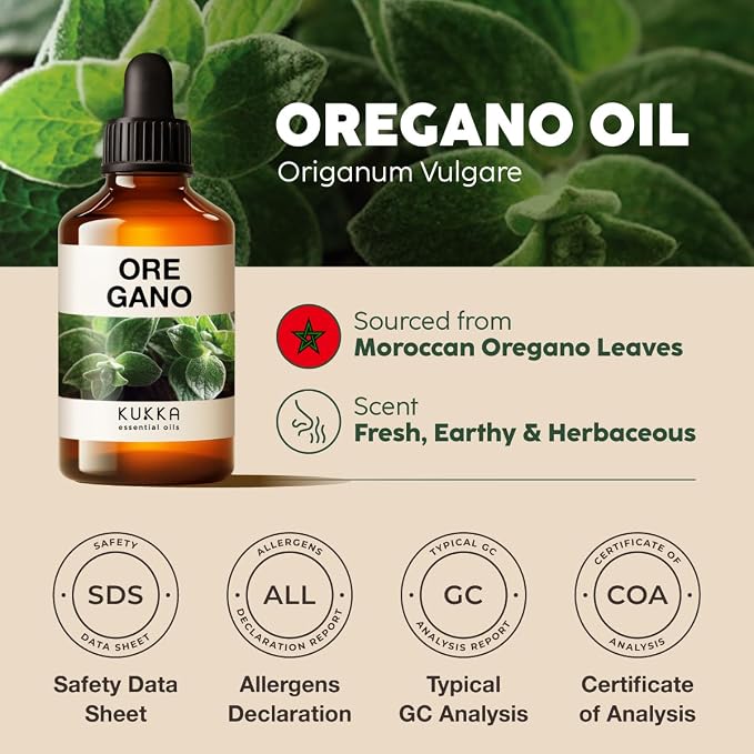 100% Pure Oregano Oil - 4 Fl Oz Oregano Essential Oil for Hair, Skin, Diffuser, Aromatherapy & DIY Soap Making Scent
