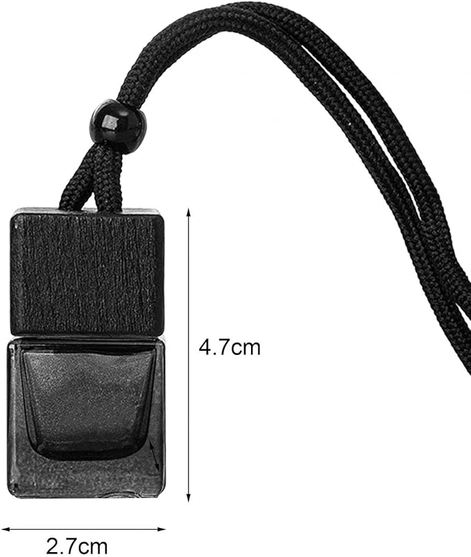 3 Pcs Hanging Car Air Freshener Empty Car Diffuser Bottles, Car Diffusers for Essential Oils, Car Air Freshener Ornament for Auto Interior Home Office Decoration, Black