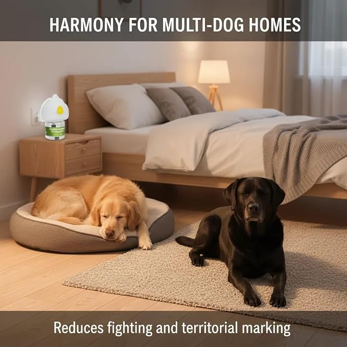 9 PCS Dog Calming Pheromone Diffuser with 6 Refills (48mL Each) - 3 Plug-Ins for 180 Days Continuous Stress Reduction for Dogs