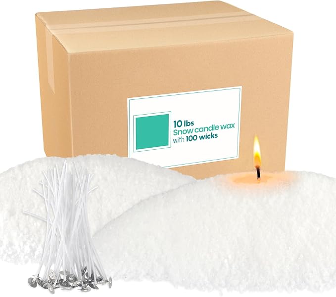 10LB Natural Pearled Candle Making Kit with 100 Cotton Wicks, Reusable and Refillable Pearled Candles for DIY Sand Candle Making