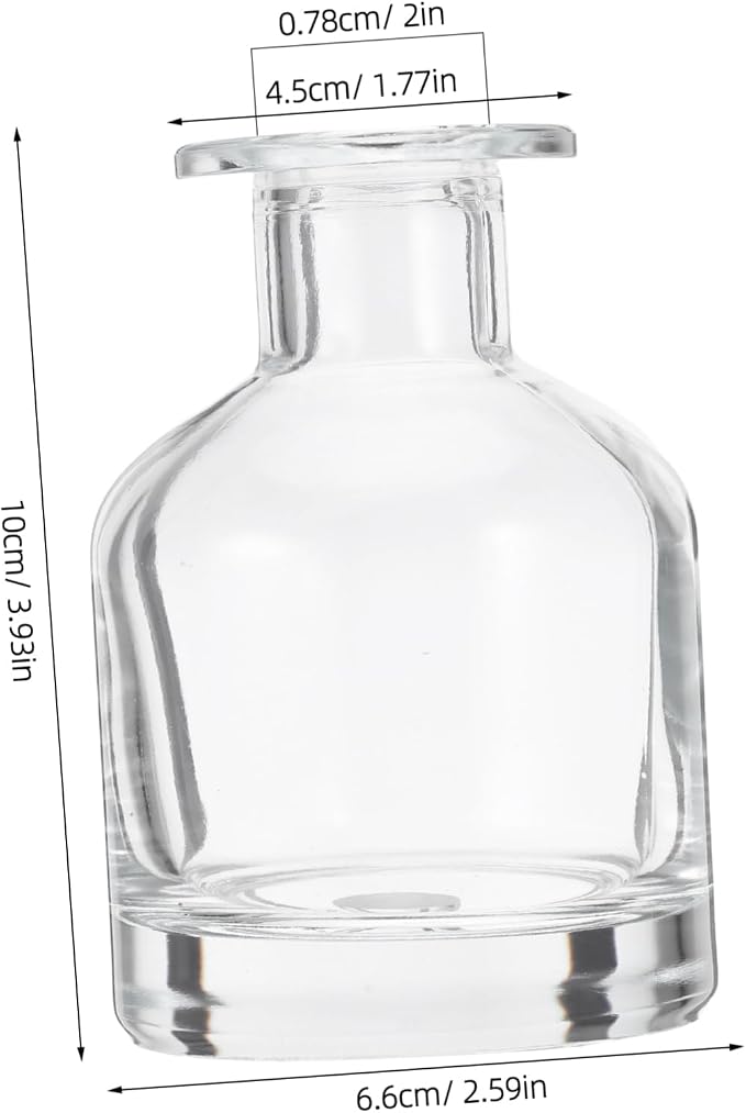 COLLBATH 2pcs Elegant Glass Reed Diffuser Bottles Decorative Oil Diffuser Containers Multipurpose Home Car Fragrance