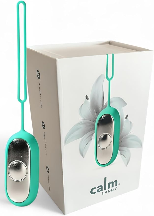 Glowco CalmCarry Sleep Aid Device – Handheld Microcurrent Relaxation Tool, Supports Calm, Focus & Gentle Relief, USB Rechargeable, Portable Wellness Device for Adults & Kids | Teal Calm Carry