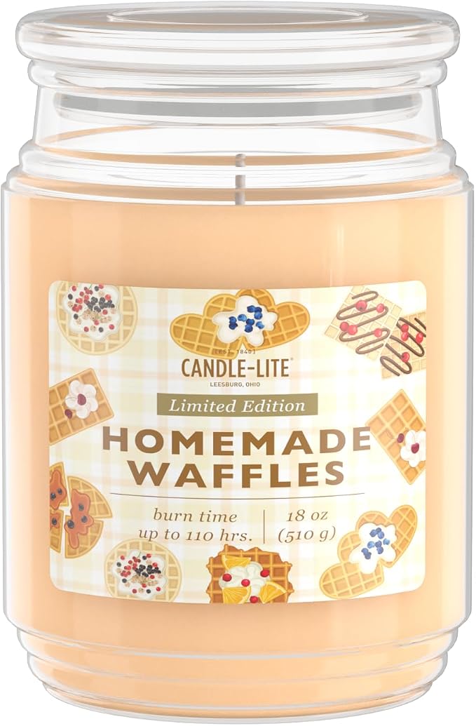 Candle-lite Fall Scented Candles, Cinnamon with Vanilla Extract, 18 oz Single-Wick Jar Candle, Proudly Poured in The USA, Autumn Home Decor, 110 Hours of Burn Time, Ideal Gift for Men and Women