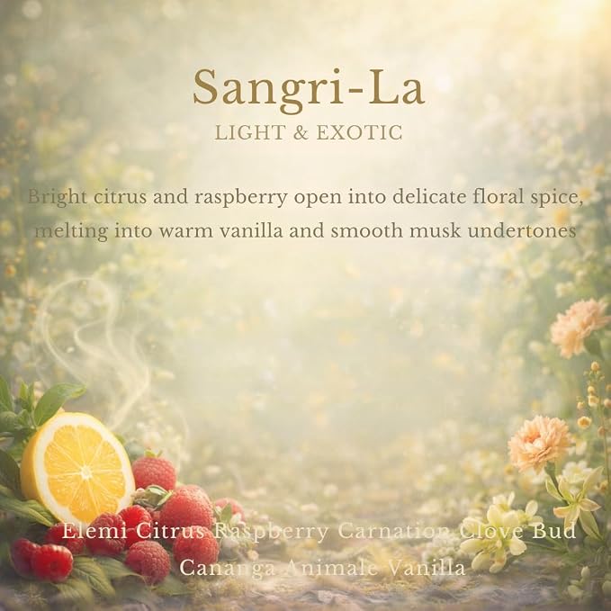 Car Air Freshener Refill for Smart Car Diffuser, 3 x 10ml Fragrance Oil Refills, Vent Clip Compatible, Long Lasting Car Diffuser Refill (Sangri_La)