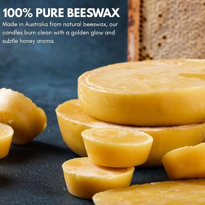 20 Minute Pure Beeswax Candles, Beeswax Meditation Candles, Refill Pack of 50 Mini Candles, Stress Releif Gifts for Women,Non Toxic Candle Made in Australia (Refill Pack 50pcs)