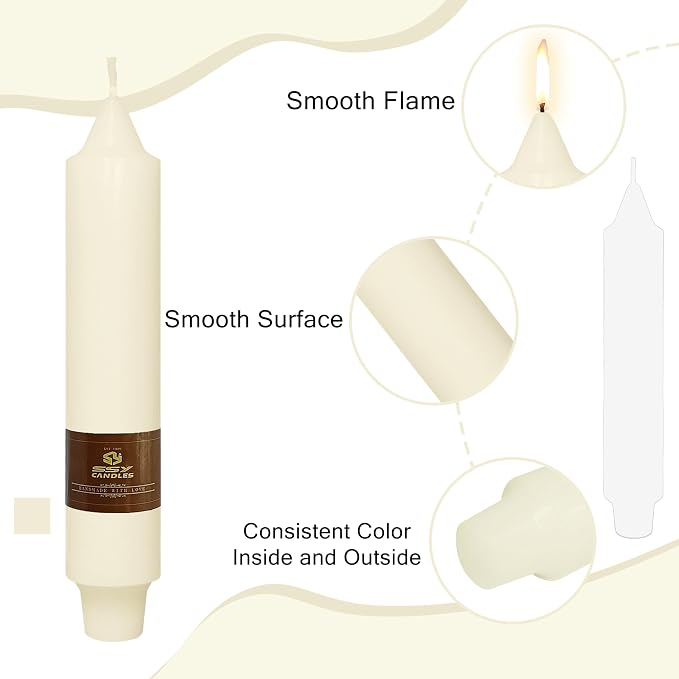 Ivory Candle Dripless Candlesticks Short Taper Candle 7 inch Small Candle Sticks Ivory Tapered Candles Wax Cute Stick Candles for Home Décor Weddings Holiday