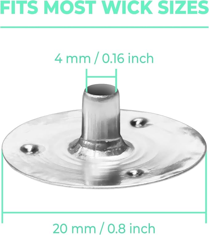 200pcs/20mm Candle Wick Tabs Metal,Metal Candle Wick Sustainer Tabs,Wick Base for Candle Making