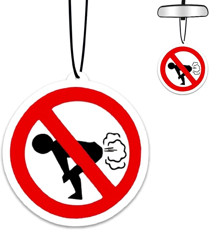 1PCS Car Air Fresheners,No Farting Sign Humorous Car Air Fresheners for Cute Mirror Freshener Mirror Scented Hanging Cute Car Accessories Decor Interior Home,Humorous Gifts for Women Men Friends
