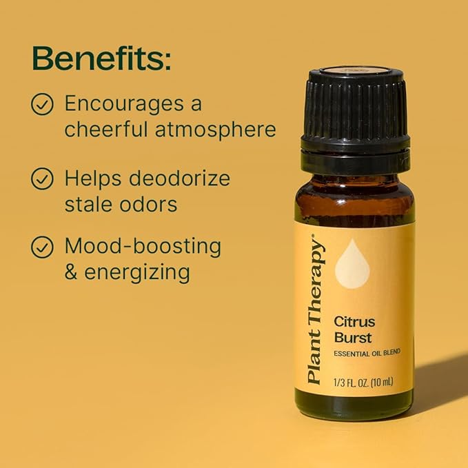 Plant Therapy Citrus Burst Essential Oil Blend 10 mL (1/3 oz) 100% Pure, Undiluted, Therapeutic Grade