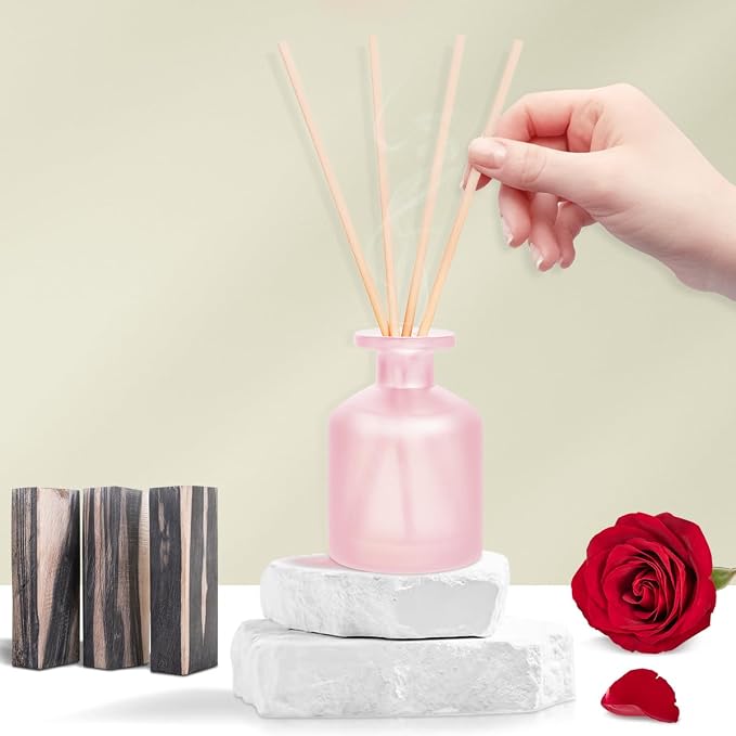 Reed Diffuser - BlackBerry Pineapple & Ebony Rose 3.38oz (100ml) 2 Packs Essential Oil Reed Diffuser Set with 16 Sticks, Long Lasting Fragrance for Home, Bathroom, Bedroom, Room, Decor