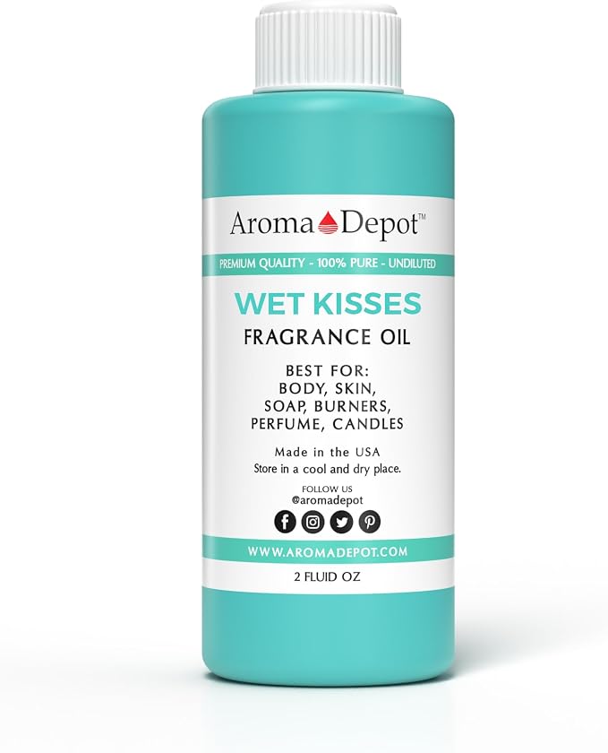 Aroma Depot Wet Kisses 2oz Fragrance Oil I Perfume I Skin Oil I Scented. DIY Projects Such as Candles, Bath Bombs, Body Butters, Creams & Lotions. for Diffuser, Burners, or Warmers.