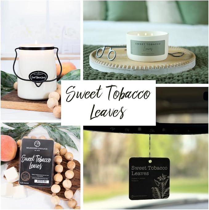 Milkhouse Candle Company Sweet Tobacco Leaves Wax Melts - Honey | Tobacco | Teakwood Scented - 5.5 oz, Hand-Poured, Made in the USA