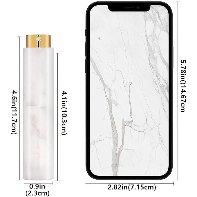Vitog Refillable Travel Perfume Atomizer - Mini Spray Bottles with Marble Texture, Portable Cologne Dispenser for Women Men, Leak-Proof Empty Fragrance Decant Container for Travel and Daily Use 3PCS