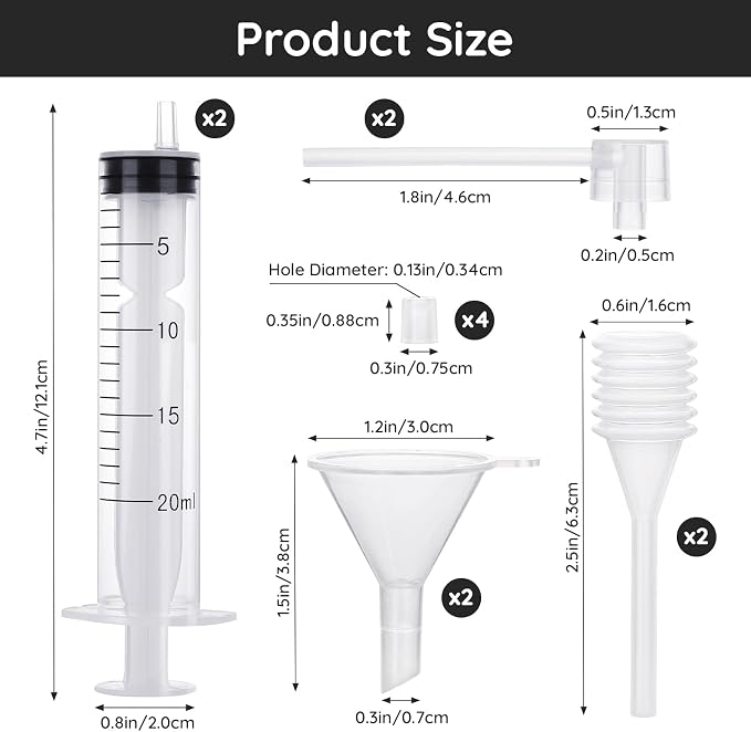 Segbeauty 20ml Perfume Refill Tool Kit, 8pcs Plastic Clear Perfume Dispenser Transfer Tool Set, 0.68oz Large Perfume Funnel Cosmetic Dispenser Pump Transfer Tool for Travel Refillable Perfume Atomizer