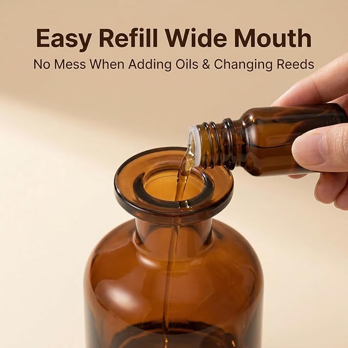 150ml/5oz Empty Refillable Glass Diffuser Bottle Aromatherapy Storage Container for Fragrance Bathroom Decoration
