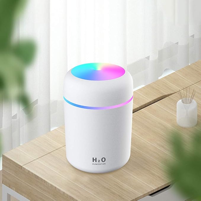 2 in 1 USB Electric Aromatherapy Oil Diffuser Ultrasonic Air Humidifier Mist Maker with Colorful Light for Home Office and Car (Grey)