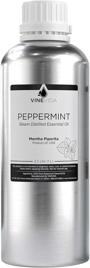 VINEVIDA Peppermint Essential Oil - 32 oz - Undiluted - DIY Candle Scents - Bulk for Soap Making