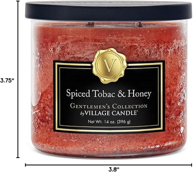 Village Candle Spiced Tobac & Honey Medium Bowl, 14oz, Orange, 1 count