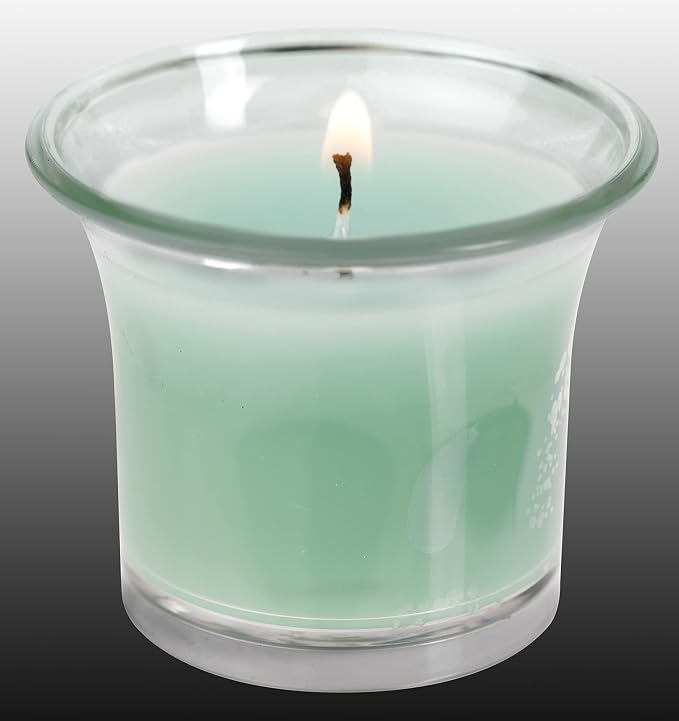Hyoola Clear Cup Scented Votive Candles - Fresh Cotton - 12 Hour Burn Time - 4 Pack - European Made