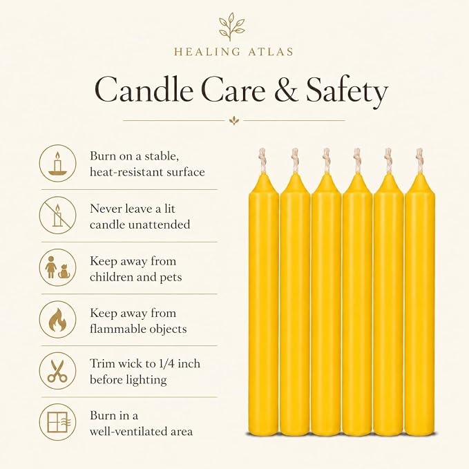 6 Inch Taper Candle 6 Pack Spell, Wicca, Santeria, Energized Candles Velas de 6 Pulgadas Paquete de 6 Velas (Yellow (6 Pack))