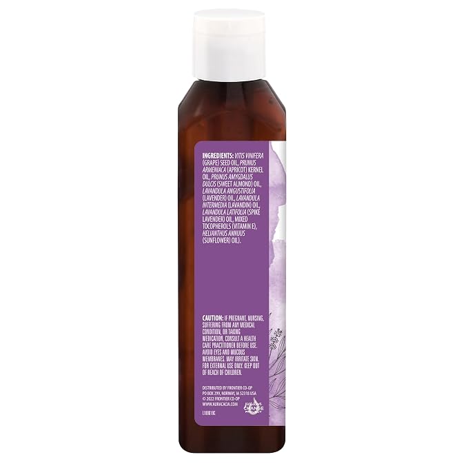 Aura Cacia Body Oil, Relaxing Lavender, 8 Fluid Ounce (Pack of 2)