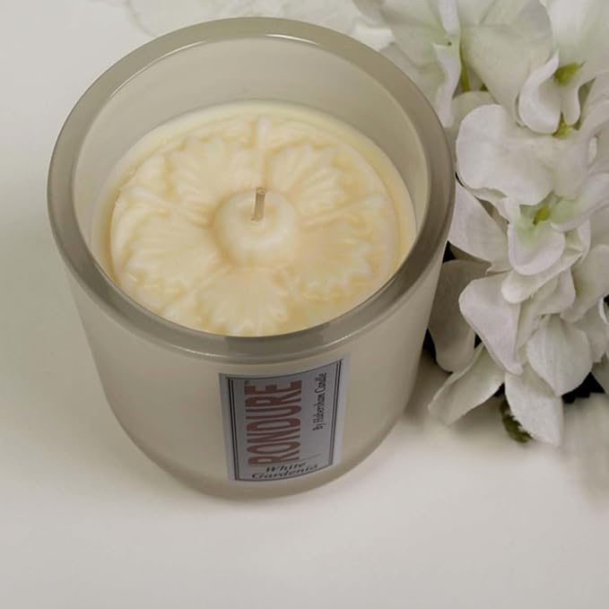 Habersham Rondure Candle – White Gardenia Scented Candle, Up to 55 Hours Burn Time, Authentic and Long Lasting Fragrance, Soy Blend Wax, 9.5 oz Glass Jar Candle