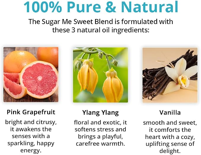 Wild Essentials Sugar Me Sweet 100% Pure Essential Oil Synergy Blend, 10ml, Therapeutic Grade, Use for Mood Boost, Motivation, Happiness, Optimism, Made and Bottled in The USA
