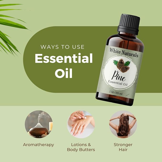 Pure Pine Essential Oil, Woodsy and Fresh to Relax and Cleaner Air - Natural, Undiluted, Premium Therapeutic Grade, Perfect for Aromatherapy, Diffuser, Skin, DIY Candle Making 1 oz Bottle with Dropper