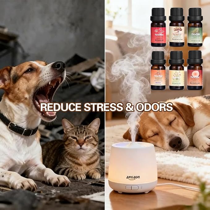 Pet Friendly Aromatherapy Essential Oils Collection,Safe for Dogs and Cats,Natural Relaxation and Stress Relief,Suitable for Aromatherapy Diffuser Bottles,Incense Sticks, and Candles Making (6, small)