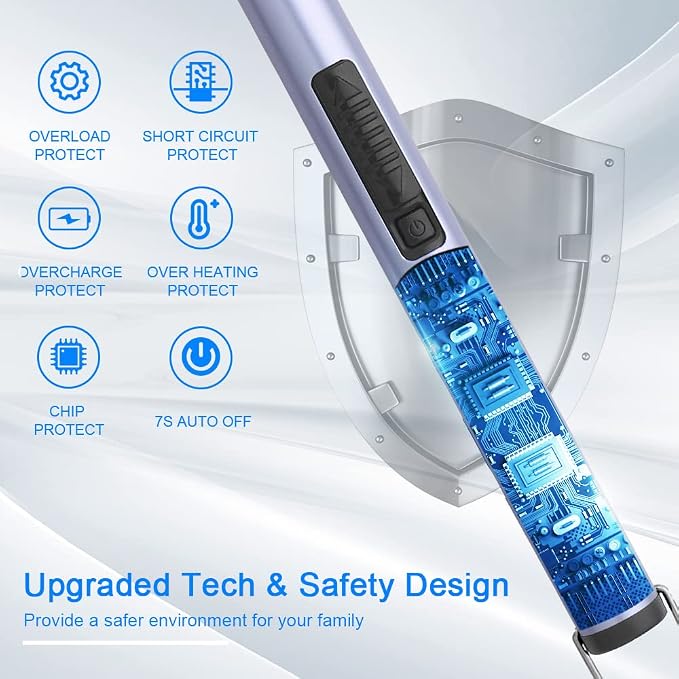Candle Lighters USB Rechargeable Arc Electric Lighter with 360° Flexible Neck for Candle BBQ Camping (Blue)