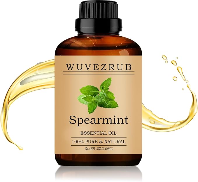 Spearmint Essential Oil 240ML - 100% Pure and Natural Oils for Aromatherapy Diffuser - 8 Fl Oz/Spearmint